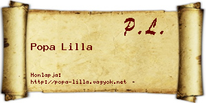 Popa Lilla névjegykártya